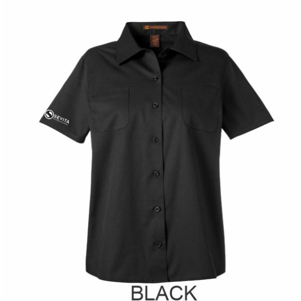 Ladies Double Pocket Short Sleeve Work Shirt