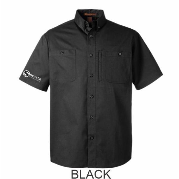 Mens Double Pocket Short Sleeve Work Shirt