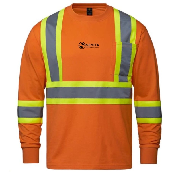 Adult Cotton Long Sleeve Hi-Vis T-Shirt